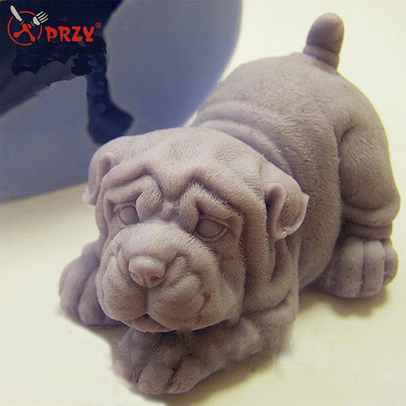 shar pei 3D soap mold silicone dog animal soap molds silicone handmade candle mold