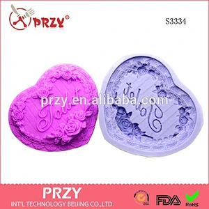 S3334 Beijing heart flower handmade soap mould for toilet heart silicone mould for soap