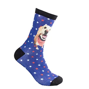 fashion 3D logo custom bamboo print sport socks