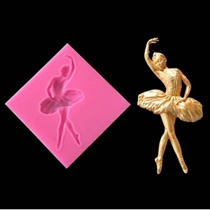 Dancing Ballet Girl Chocolate Cake Fondant Silica Gel Plaster Aromatherapy Decorative Silicone Mould