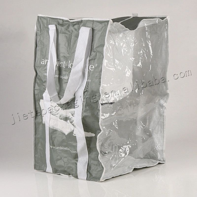 Customzied silver plastic stand up pp woven beer bag for shopping,market,frozen