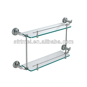 KL-ZF942 Wall-mounted Rectangle 2 Tier Bathroom Glass Corner Shelf