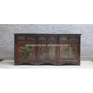 2017 wholesale furniture china chinese antique long sideboard painted furniture use lacquer painting