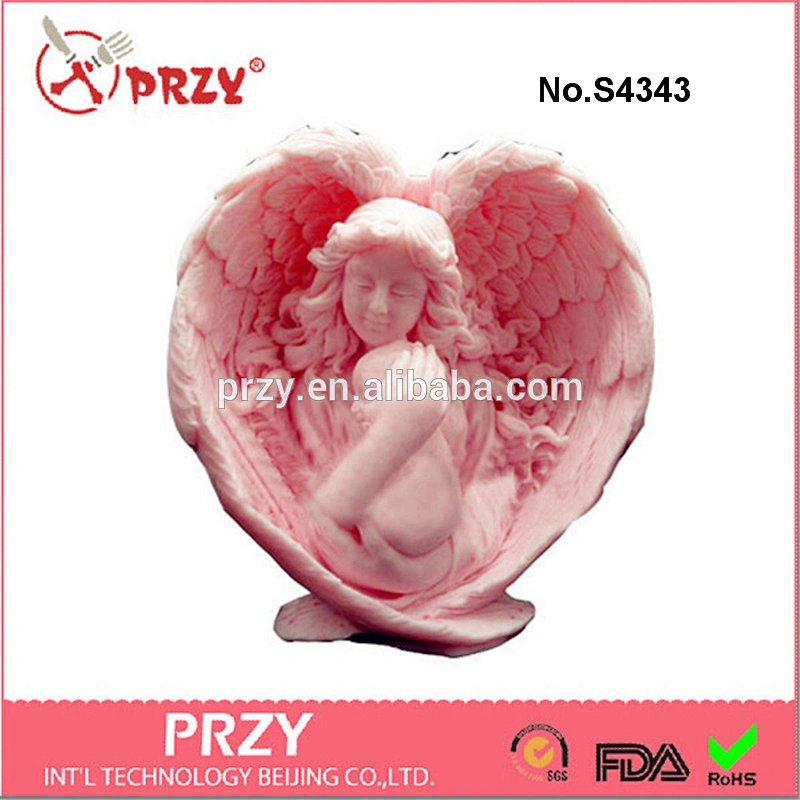 S4343 3D Silicone Soap/Candle Mold - Mother Angel holds her Baby Tight - 2 parts assembled mold