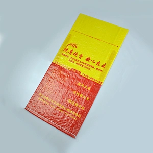 Red transparent woven polypropylene laminated empty 10kg rice bags
