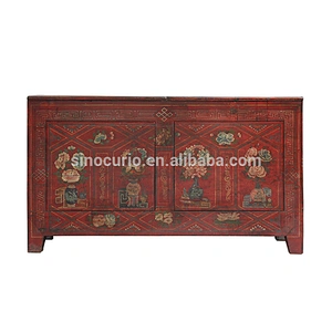 Chinese Living room cabinet Asian Antiques Hand Painted Dongbei Cabinet