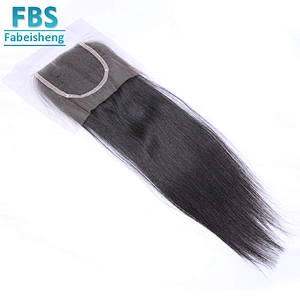 2018 FBS hot selling high quality 100% unprocessed 4*4 lace closure