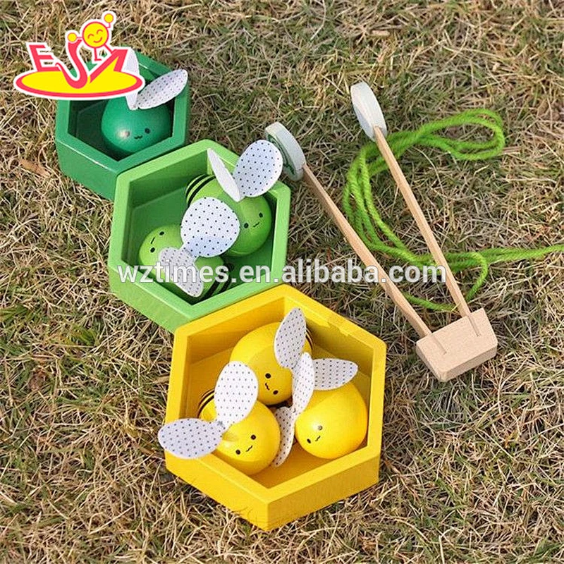 wholesale new kids funny wooden bee toys custom children wooden cartoon bee toys W01B039
