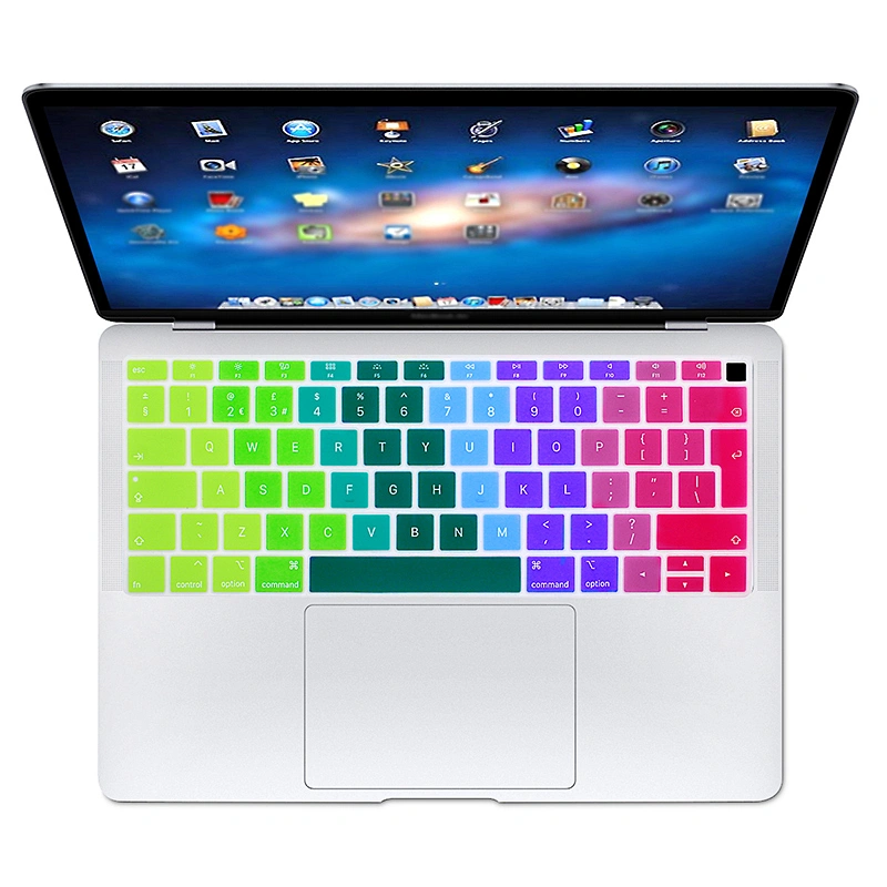 Silicone gradient color film English Keyboard Cover Skin Protector Film For Mabook Air 13