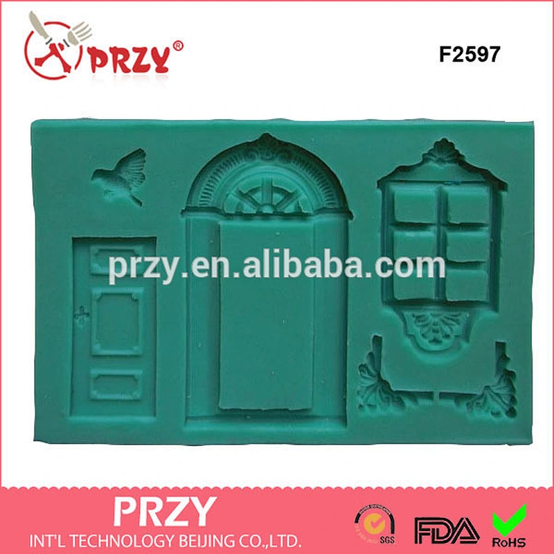 F2597 WINDOW and DOOR shape silicone mold / Sugarcraft Cake Decorating Fondant / fimo mold