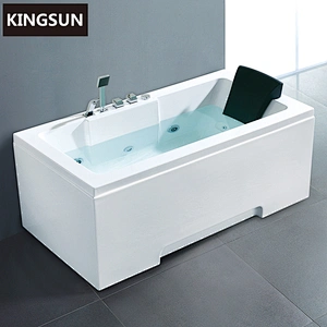 China SupplierJet Whirlpool Clear Acrylic Used Material Soaking Bathtub With Pillow