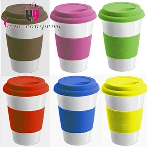 Eco-friendly reusable custom silicone bottle sleeve manufacturer cup case silicone coffee Cup set