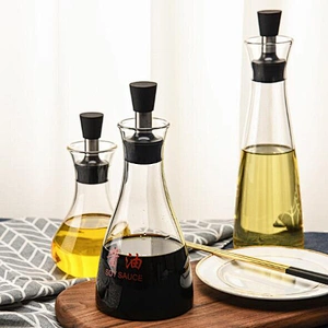 250ml clear plastic cover glass bottle bbq sauce bottle soy sauce bottle with plastic cap