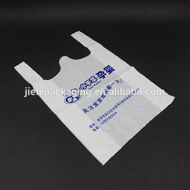 Custom logo design printing T-shirt PE plastic shopping bag