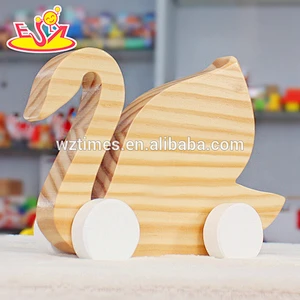 2018 venta al por mayor bebé cisne de juguete de madera de alta calidad niños cisne de juguete de madera superior moda niños cisne juguete de madera W05B149