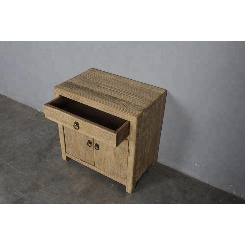 wholesale chinese antique rustic reclaimed elm wood nightstand asian furniture