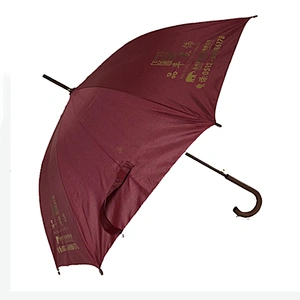 2018 Trung Quốc OME chất lượng Cao tùy chỉnh thiết kế bán hot claret-red elargol polyester logo in sợi thủy tinh que thẳng ô