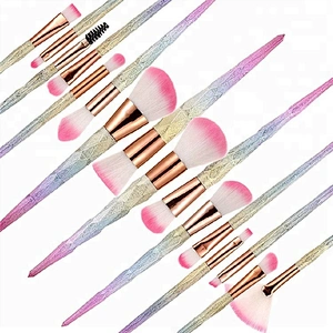 Customized High Quality Your Own Brand Diamond Rainbow Eye 16pcs Private Label Makeup Brush Set Professional