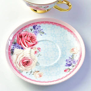 Eco friendly safety independent design Handmade ceramic coffee cup and saucer