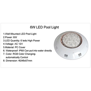 6W Surface mounted submersible led light for swimming pool