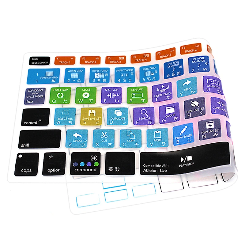 Hot Selling 2019 Amazon Durable Ableton Live Silicone Shortcuts Keyboard Skin For Macbook Pro 13