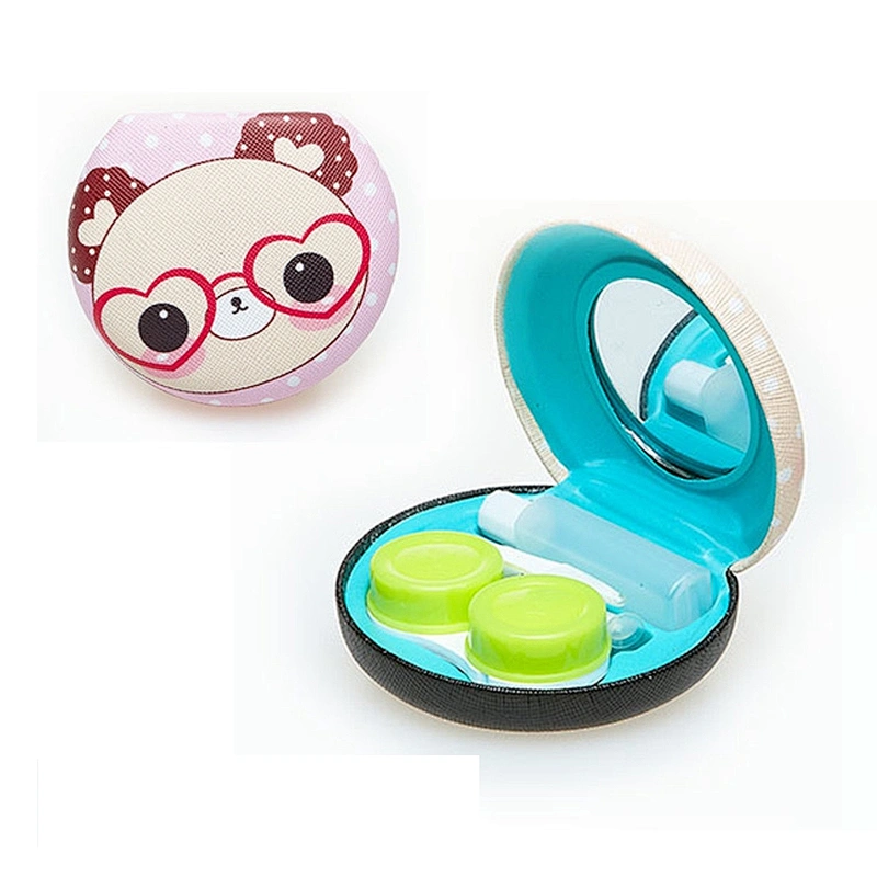 Personalized Contact Lens Case Cosmetic with Mirror Travel Kit Mini Glasses Case