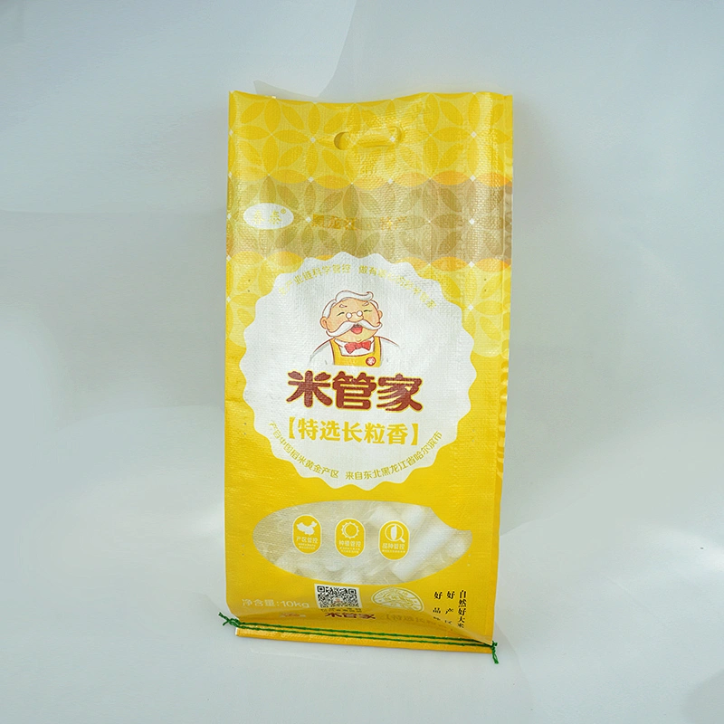 Custom wholesale 10kg large rice bag with handle