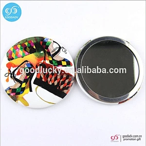 Guangzhou supplier tinplate round glass mirror