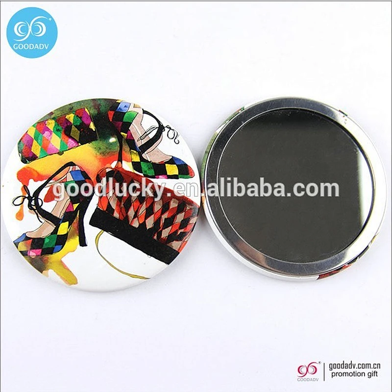 Guangzhou supplier tinplate round glass mirror