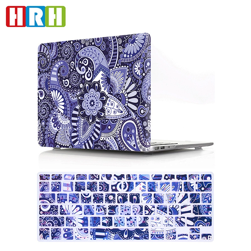 2 in 1 Paisley Flower hard case and silicone keyboard cover laptop case printed logo china for mac for macbook air 11 inch case