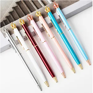 wholesale simple metal ballpoint Pen with crown shape For School Stationery Office Supplies