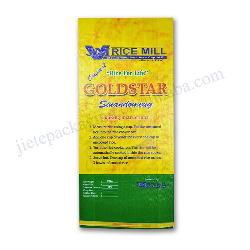 100% new material plastic laminated 25kg pp woven rice bag export