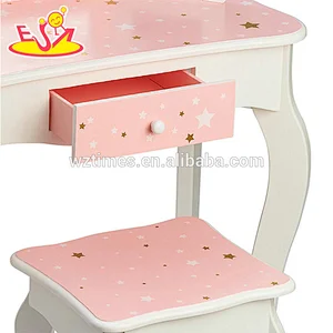 2018 Simply design pink wooden dressing table with drawers W08H094