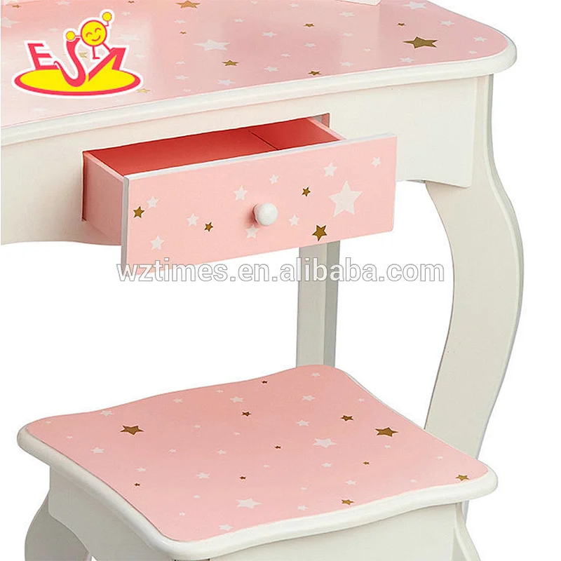 2018 Simply design pink wooden dressing table with drawers W08H094