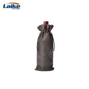 Christmas Wholesale Customized 6 Bottle Recycled Jute Drawstring Wine  Tote Protector Bags with Your Logo