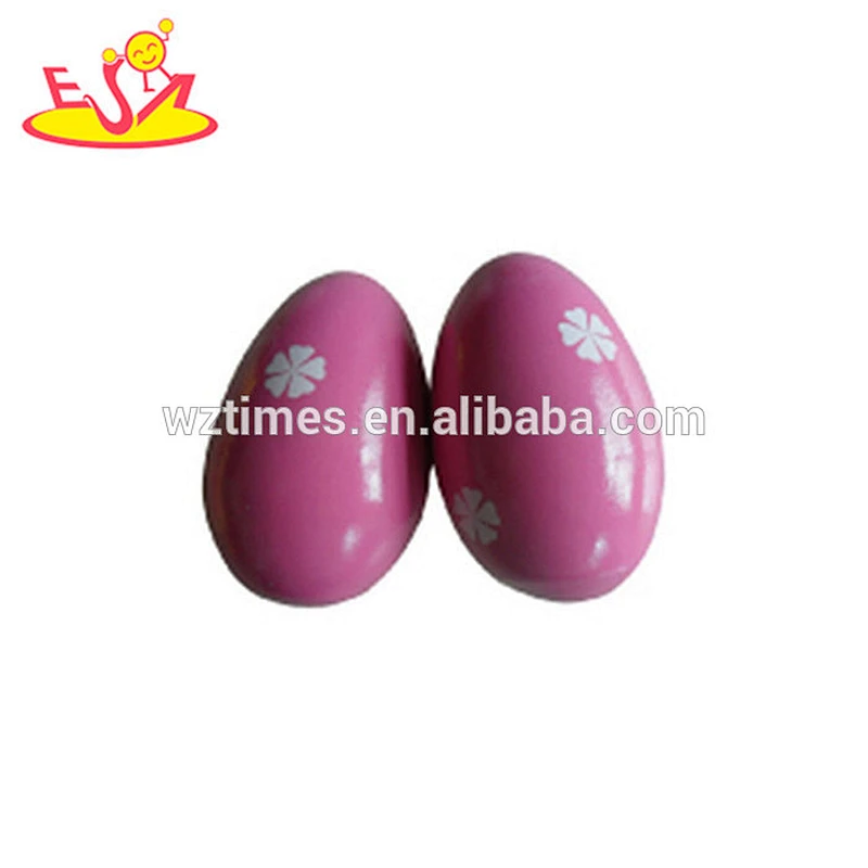 Wholesale musical instrument colourful wooden egg shaker customize mini wooden egg shaker for kids W07I076