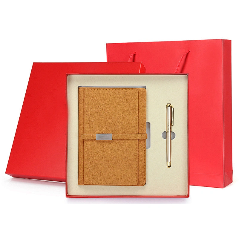 Free Design High-End Door Gift  With High Quality Pen Notebook Set For Bank Promotion And Office