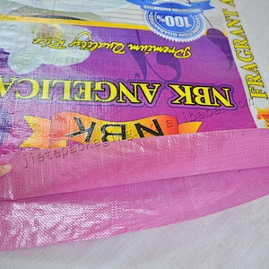 Printed bopp laminated transparent eco-friendly reclaimed material pp woven bag for rice