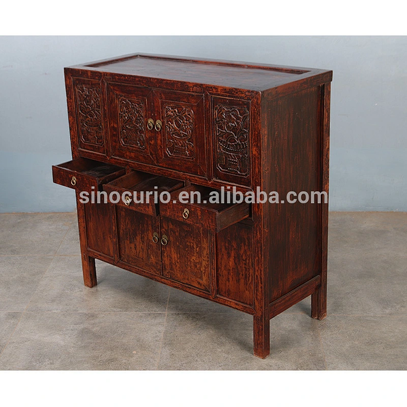 2017 wholesale china furniture antique curio furniture solid wood cabinet
