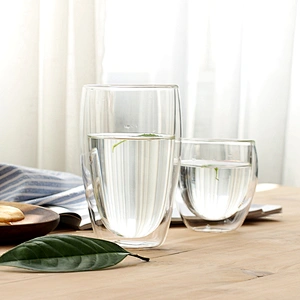 Hot Selling Products Water Cup Double Wall Crystal Handmade Borosilicate Glass Tea Coffee Cup with Cover