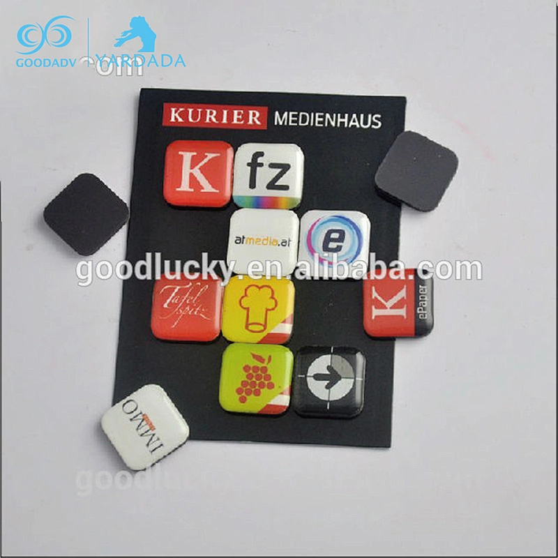 Promotional clear plastic magnetic sticker cheap custom printed epoxy fridge magnet