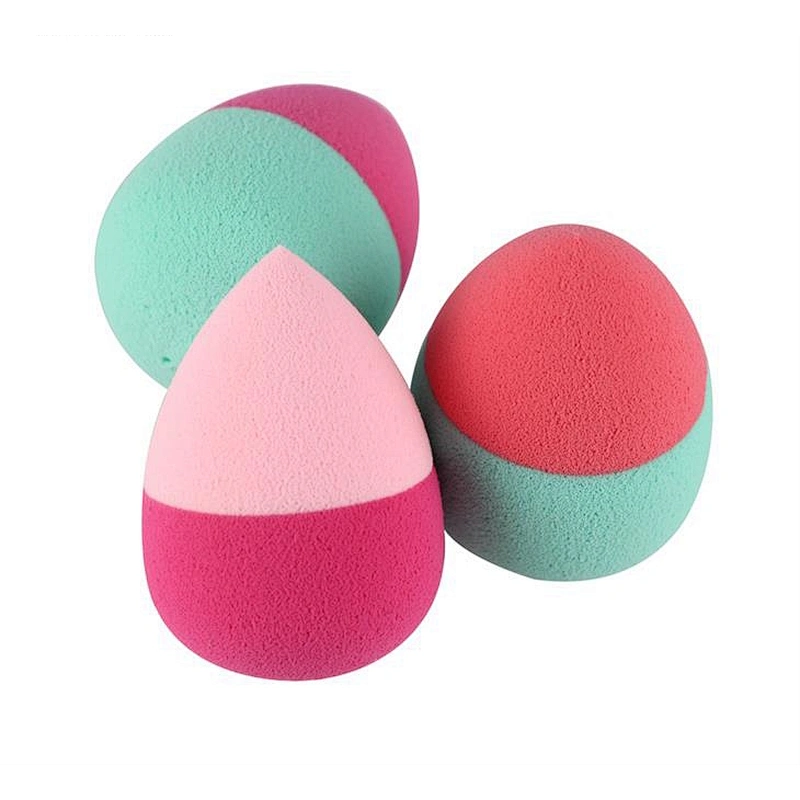 Hot selling egg shape joint color makeup powder puff with multiple color