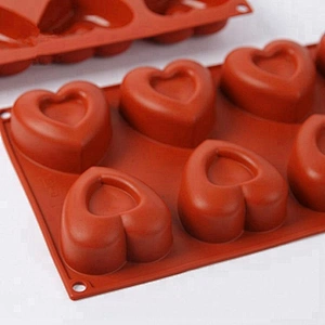 8Cavities Love Heart-shaped Cake Baking Mold silicone Soap molds Handmade Ice mould