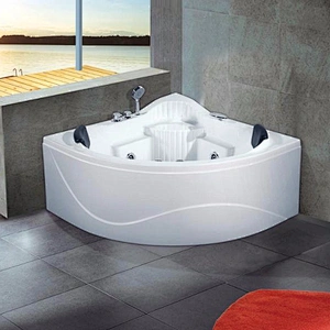 Chinese supplier acrylic two person hydromassage hot tub corner bathtub