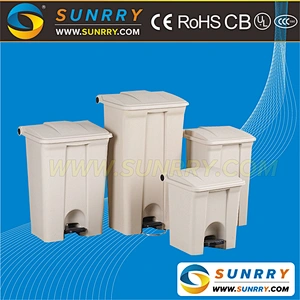45.4L Plastic Step On Waste Container and Step On Pedal Garbage Trash Can Container for HDPE/PP