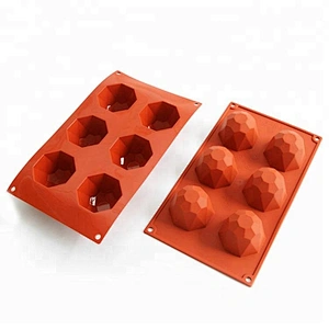 6Cavities Diamond shaped Cake Mold silicone Mousse molds Handmade soap mould