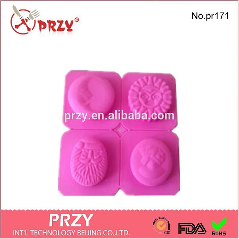Chocolate Pan Silicone4 -cavity 2 Soap Mold