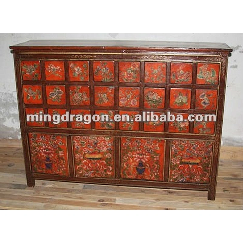Tibetan reproduction furniture painted medicine cabinet