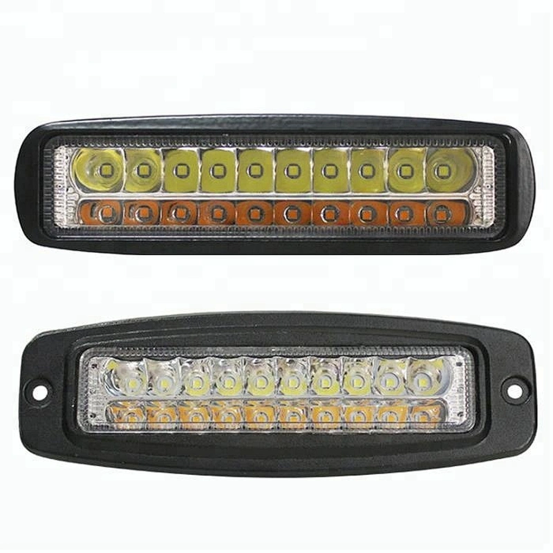 Lightech Wholesale DRL dual color White Amber 20W Flush Mount slim LED work light for Jeep truck 12v offroad auto cars