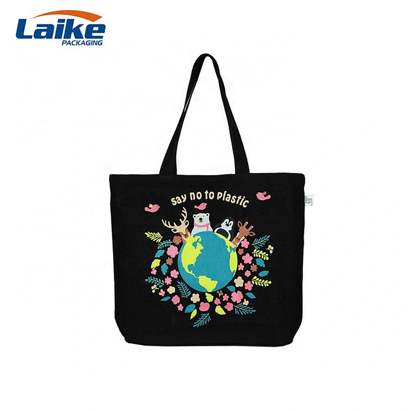 Custom size promotional shoulder grocery shopping bag handbag cotton canvas tote bag with button closure